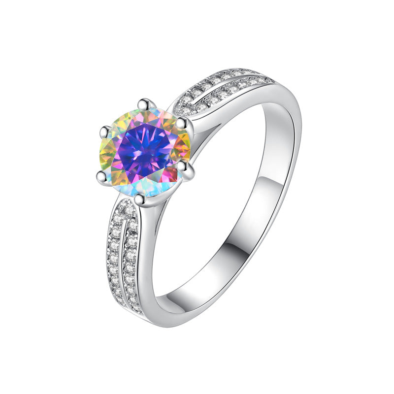 Damen Verlobungsring mit strahlendem, gelbem Zirkonia und funkelndem Design Shop Nory