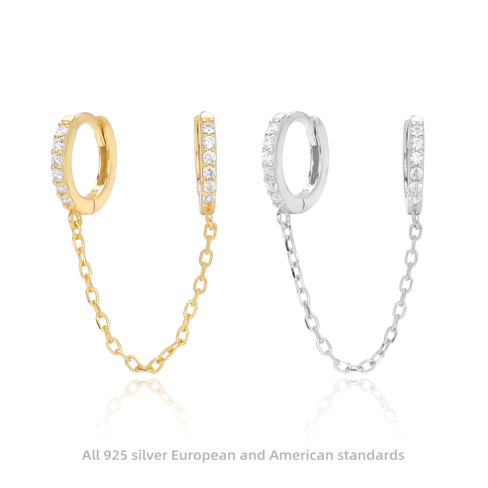 Damen Ohrringe mit elegantem Zirkon-Design aus hochwertigem 925 Sterling Silber Shop Nory
