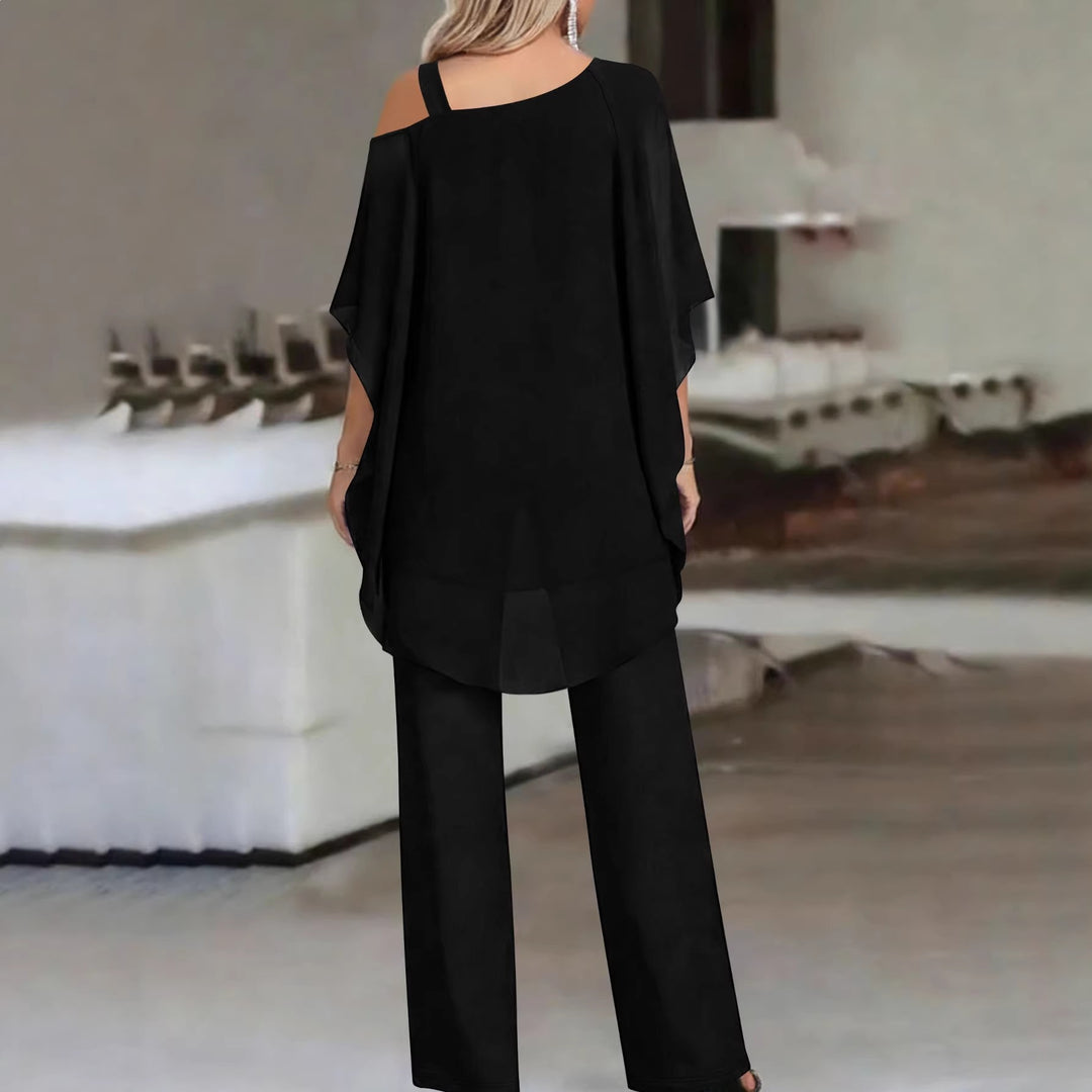 Damen Lagenbluse mit One-Shoulder-Trägern und asymmetrischem Volant-Saum Shop Nory