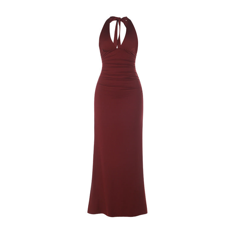 Damen Elegantes Wickelkleid mit tiefem V-Ausschnitt und Raffung Shopnory