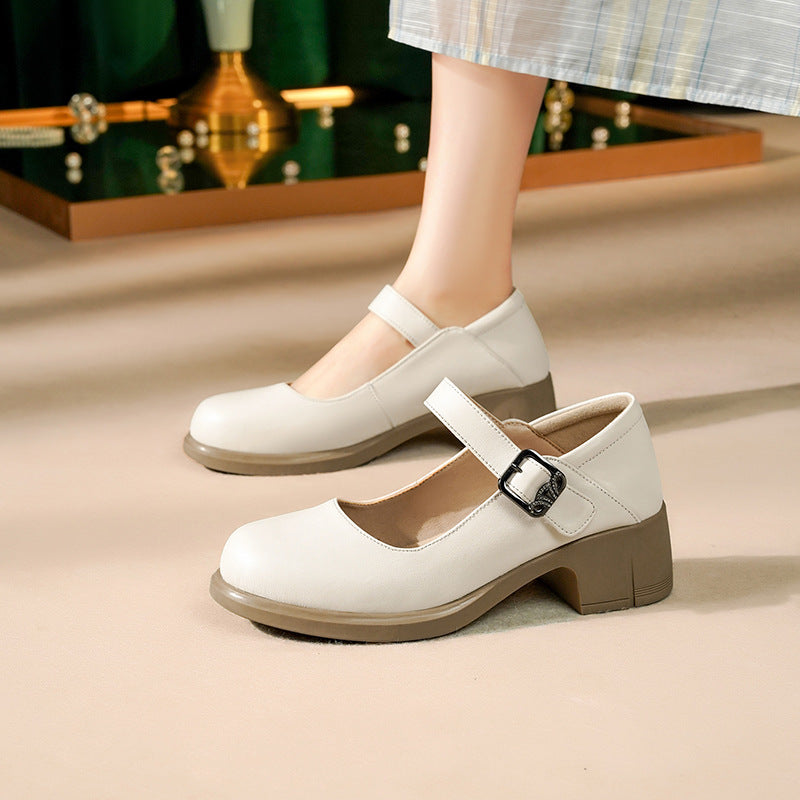 Damen Mary Jane Ballerinas mit elegantem Riemchen und komfortablem Blockabsatz
