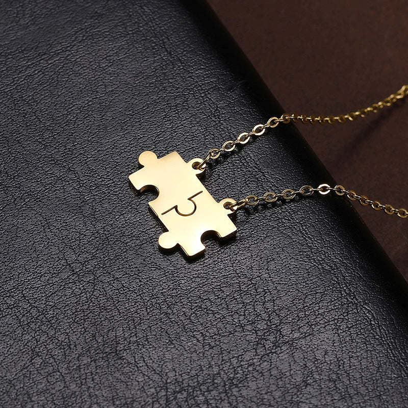 Damen Puzzle-Anhänger Halskette Shop Nory