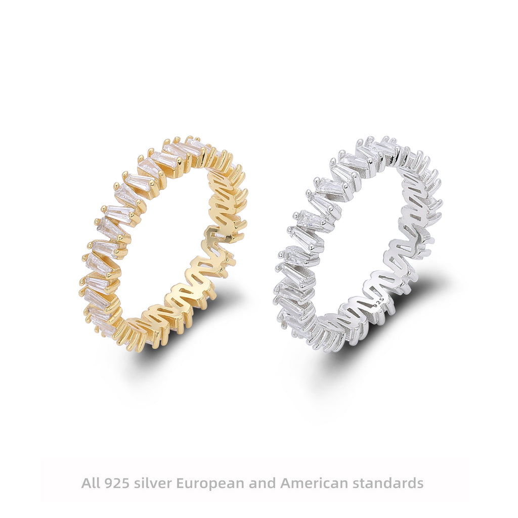 Damen Ring mit funkelndem Zirkonbesatz und hochwertigem 925 Sterling Silber Shop Nory