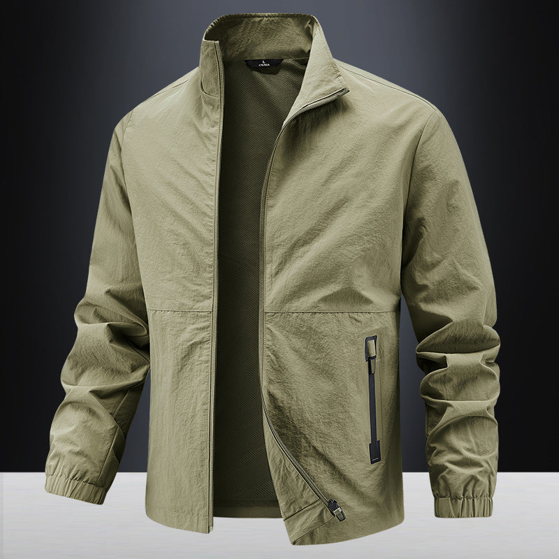 Herren Leichte technische Übergangsjacke mit Stehkragen atmungsaktivem Mesh-Futter und wasserabweisenden Reißverschlusstaschen Shop Nory