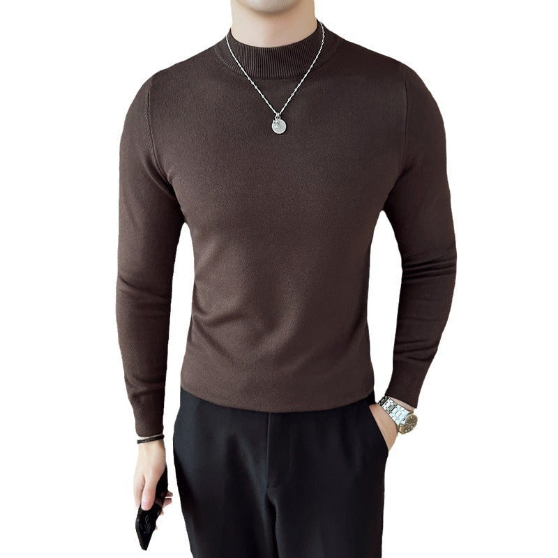 Herren modischer Pullover mit hohem Kragen und eleganter Passform