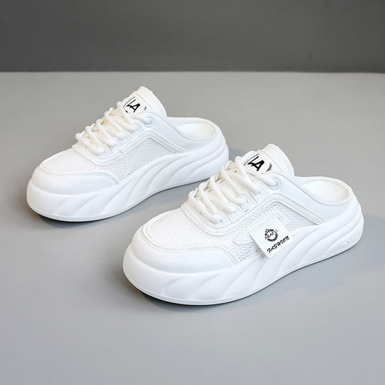 Damen Sneaker Mules mit atmungsaktiven Mesh-Obermaterial und bequemer Dämpfung