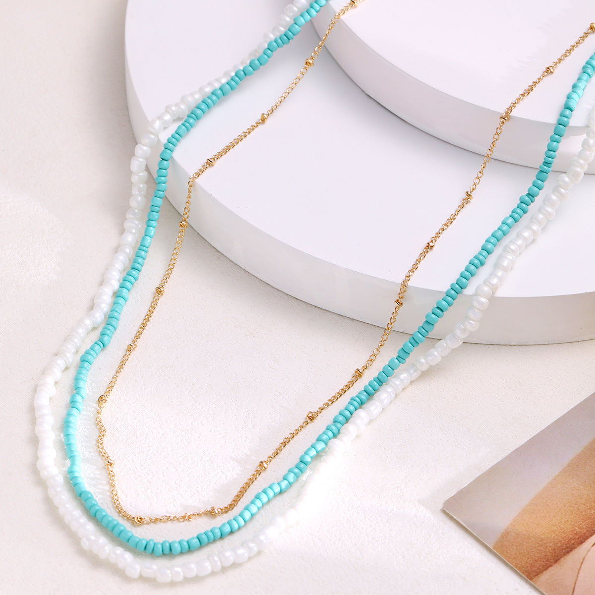 Damen Fußkettchen Set mit farbenfrohen Perlen und eleganten Goldakzenten Shop Nory