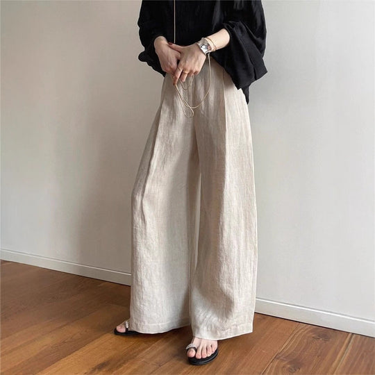 Damen Weite Leinenhose