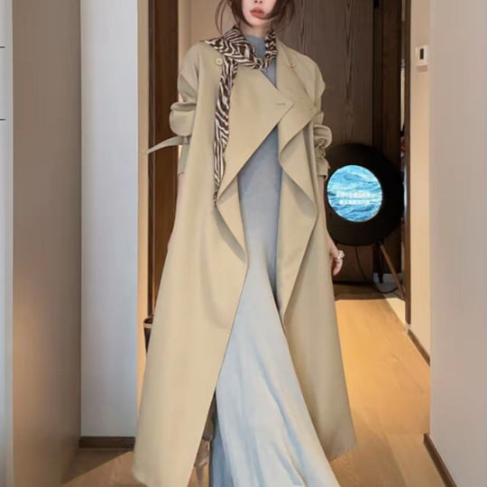 Damen Oversized Wickelmantel mit asymmetrischem Schnitt und verstellbaren Manschetten Shop Nory