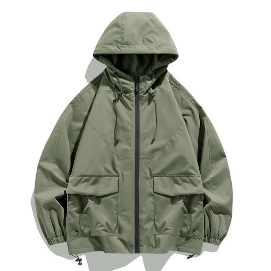 Herren Oversize Kapuzen-Windbreaker mit Multi‑Taschen, Mesh‑Einsätzen und Kordelzug Shop Nory