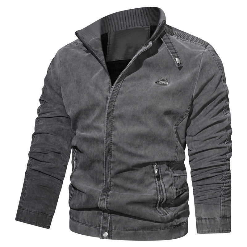 Herren Mikrofaser-Canvas-Blouson im Pilotenstil mit gerafften Ärmeln und verdeckten Reißverschlüssen Shop Nory