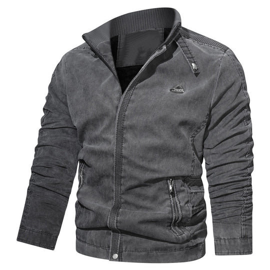 Herren Mikrofaser-Canvas-Blouson im Pilotenstil mit gerafften Ärmeln und verdeckten Reißverschlüssen Shop Nory