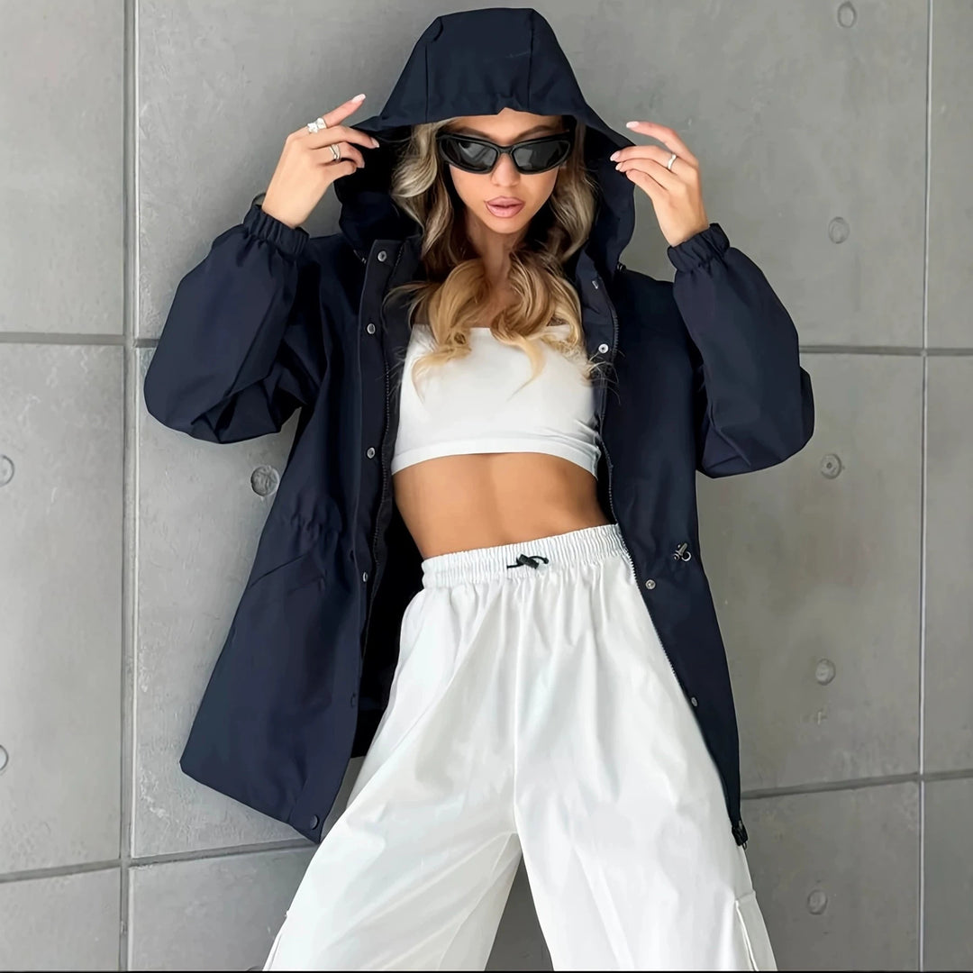 Damen Kapuzen-Parka mit Taillenzug und windabweisender Außenhülle Shop Nory
