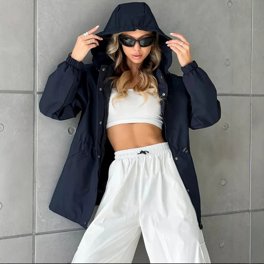 Damen Kapuzen-Parka mit Taillenzug und windabweisender Außenhülle Shop Nory