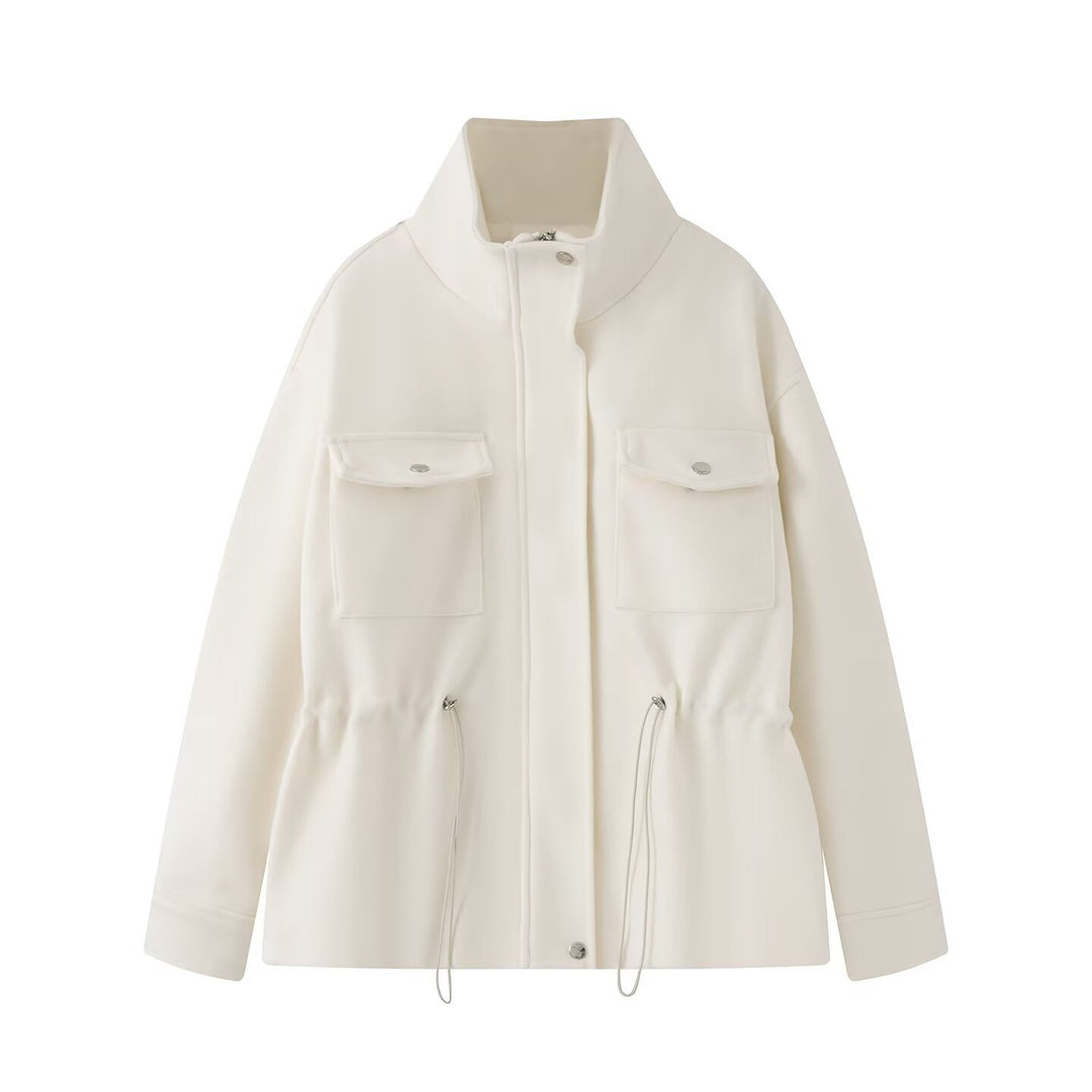 Damen Kurzjacke mit Tunnelzug, hohem Stehkragen und aufgesetzten Pattentaschen Shop Nory