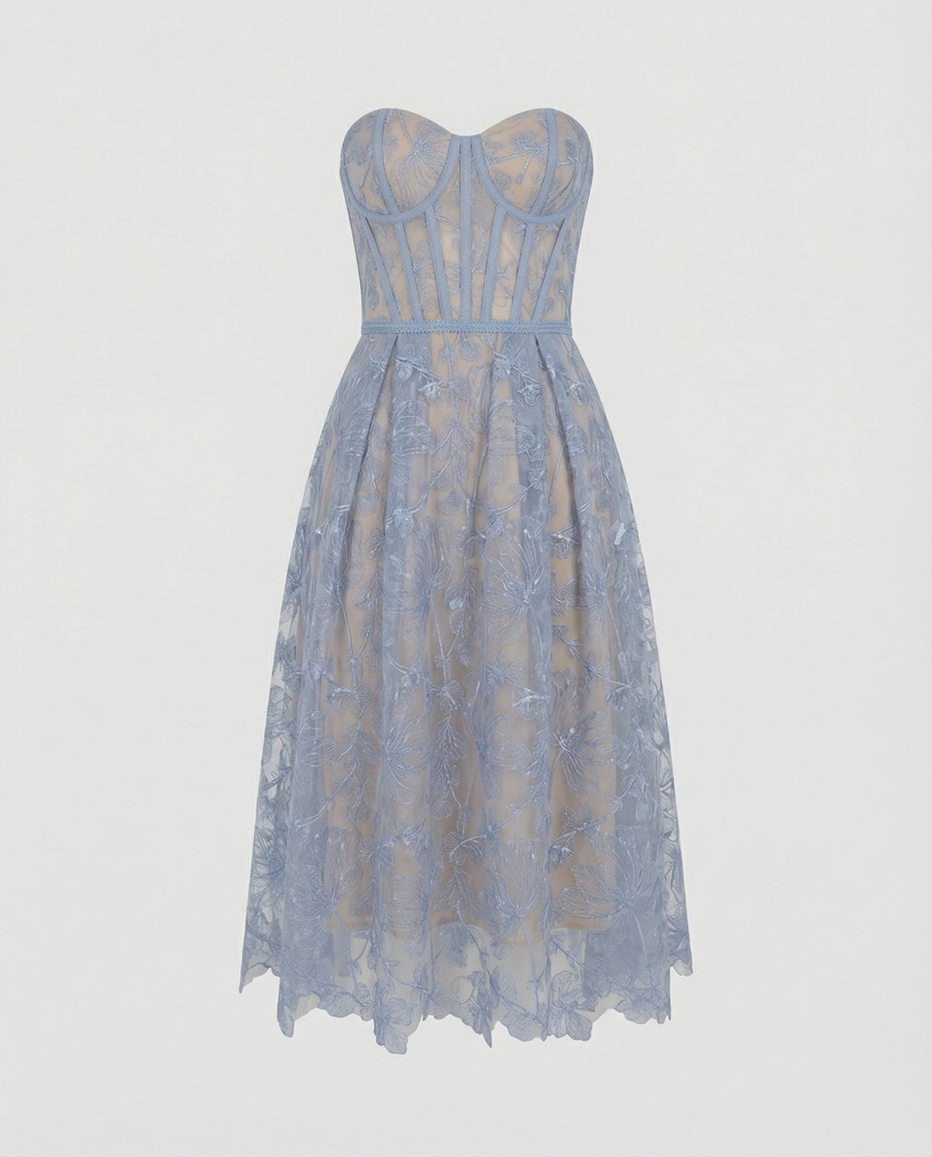 Korsett-Top Spitzen-Midi-Kleid