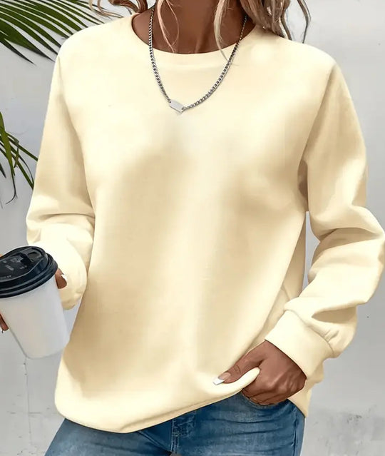 Damen nan Oversized Rundhals-Sweatshirt mit überschnittener Schulter, weichem Fleece-Innenfutter und gerippten Bündchen Shop Nory