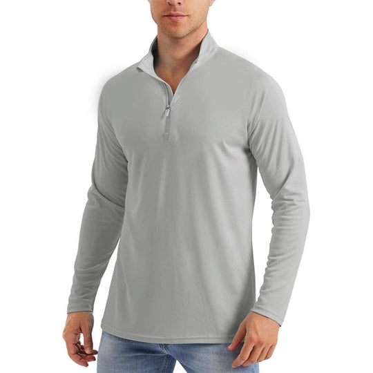 Herren Sportlicher Langarm-Hoodie mit halbem Reißverschluss