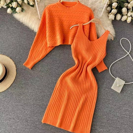 Damen Strickkleid- und Pullover-Set Shop Nory