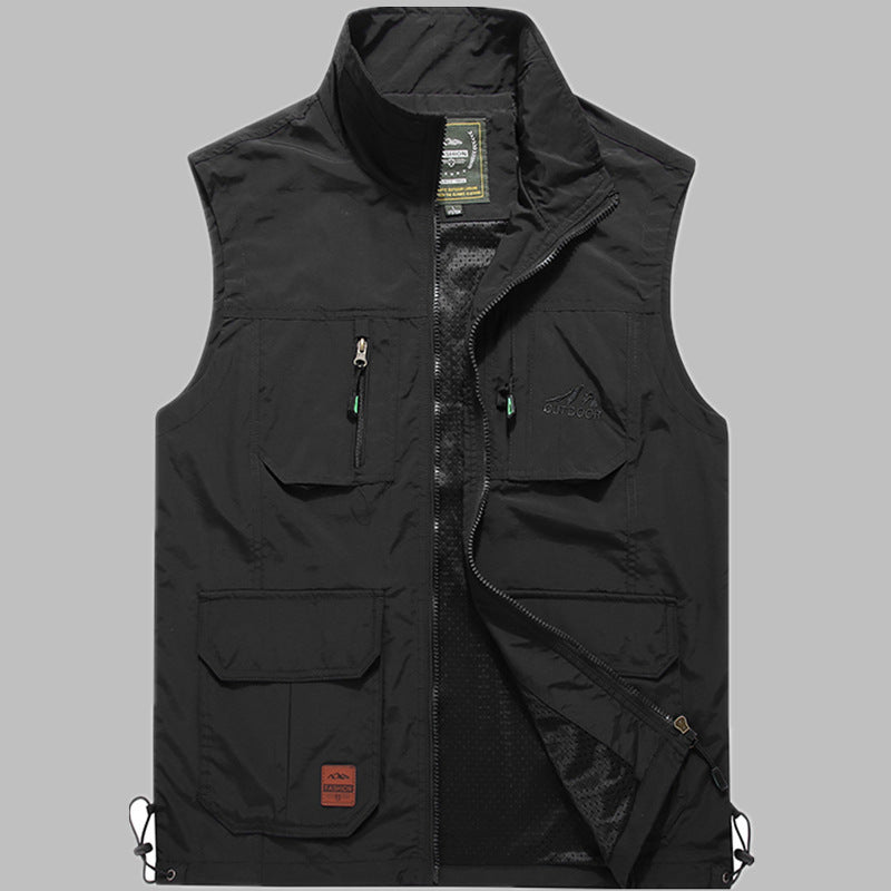 Herren multifunktionale Outdoor‑Utility‑Weste mit Reißverschluss, Mehrfachtaschen und atmungsaktivem Meshfutter Shop Nory
