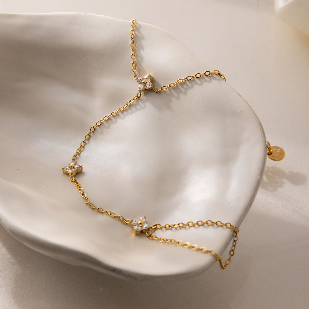 Damen elegantes Fußkettchen mit funkelnden Zirkonia-Akzenten Shop Nory
