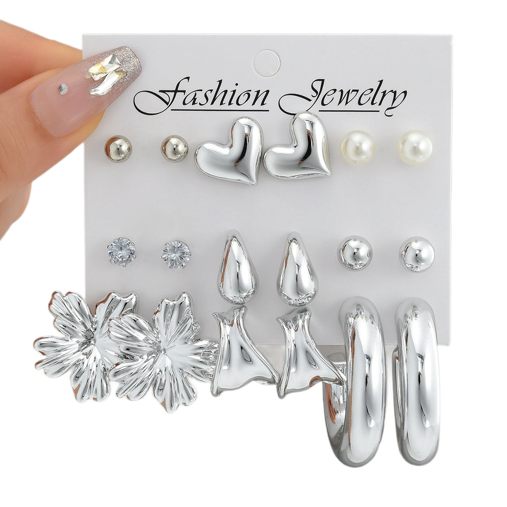 Damen Ohrstecker und Creolen Set Shop Nory