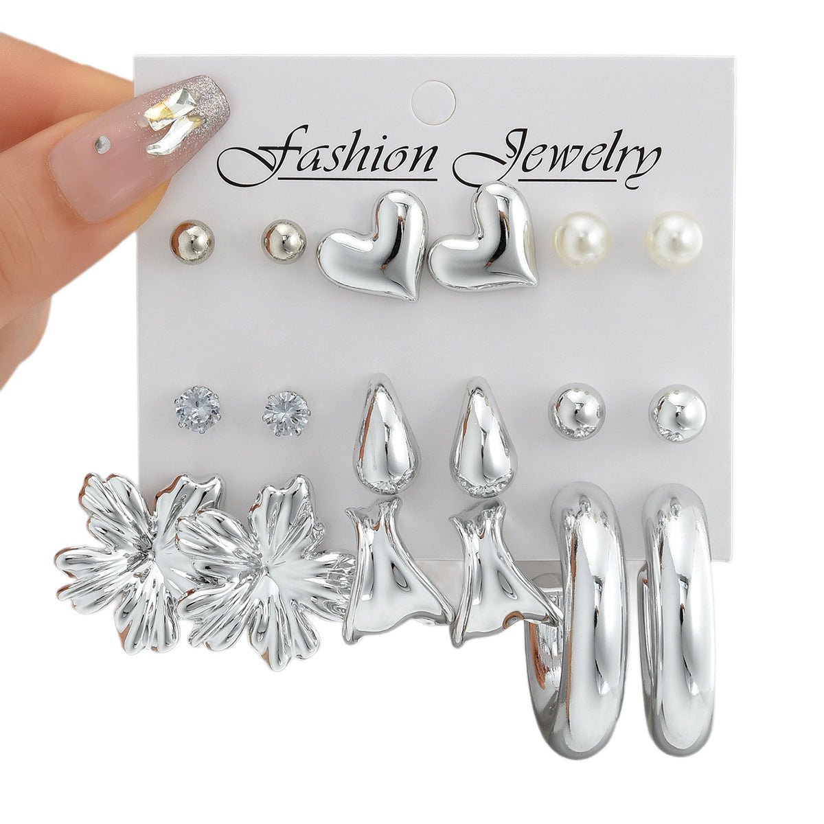 Damen Ohrstecker und Creolen Set Shop Nory