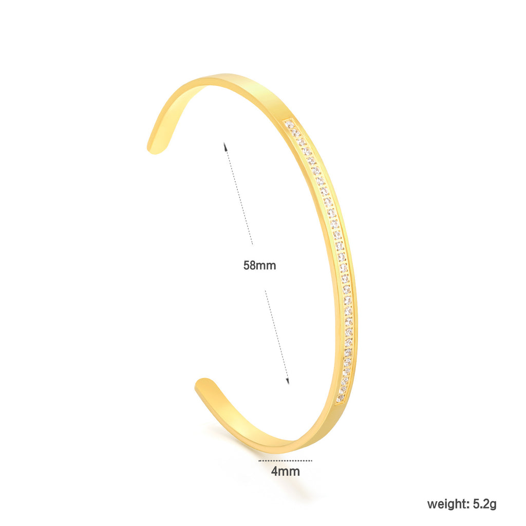 Damen Armreif mit funkelnden Zirkonia und elegantem Goldfinish Shop Nory