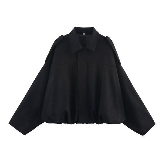 Damen Oversize Wildlederimitat-Kurzjacke Shop Nory