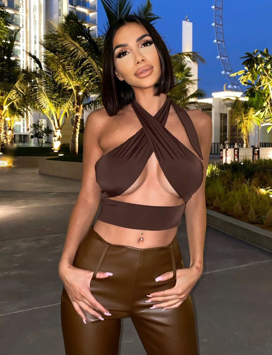 Damen Cropped Oberteil mit elegantem Schlaufen-Design Shopnory