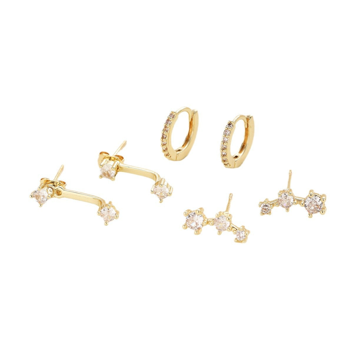 Damen Ohrstecker-Set mit eleganten Spiralen und funkelnden Akzenten Shop Nory