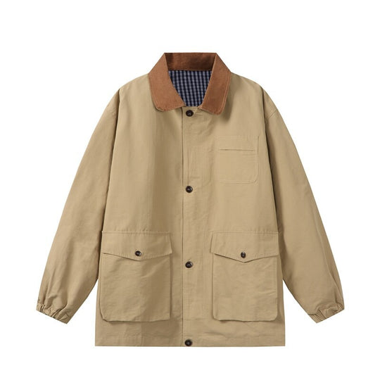 Herren Übergangs-Workerjacke im Boxy‑Cut mit Cordkragen und Pattentaschen Shop Nory