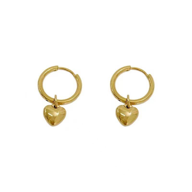 Damen Herz Charm Hoops Ohrringe Shop Nory