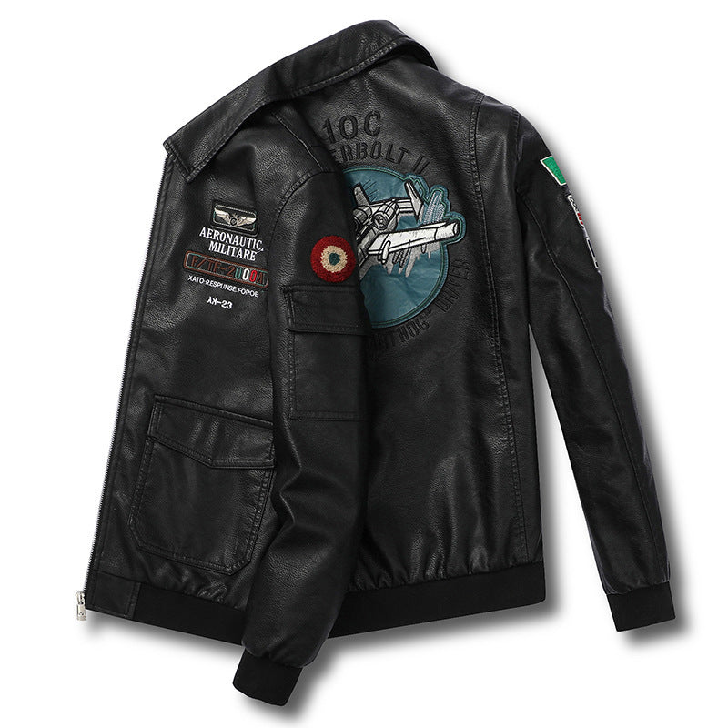 Herren Aviator‑Bomberjacke im Military‑Style mit großem Rückenpatch und Ärmeltasche Shop Nory