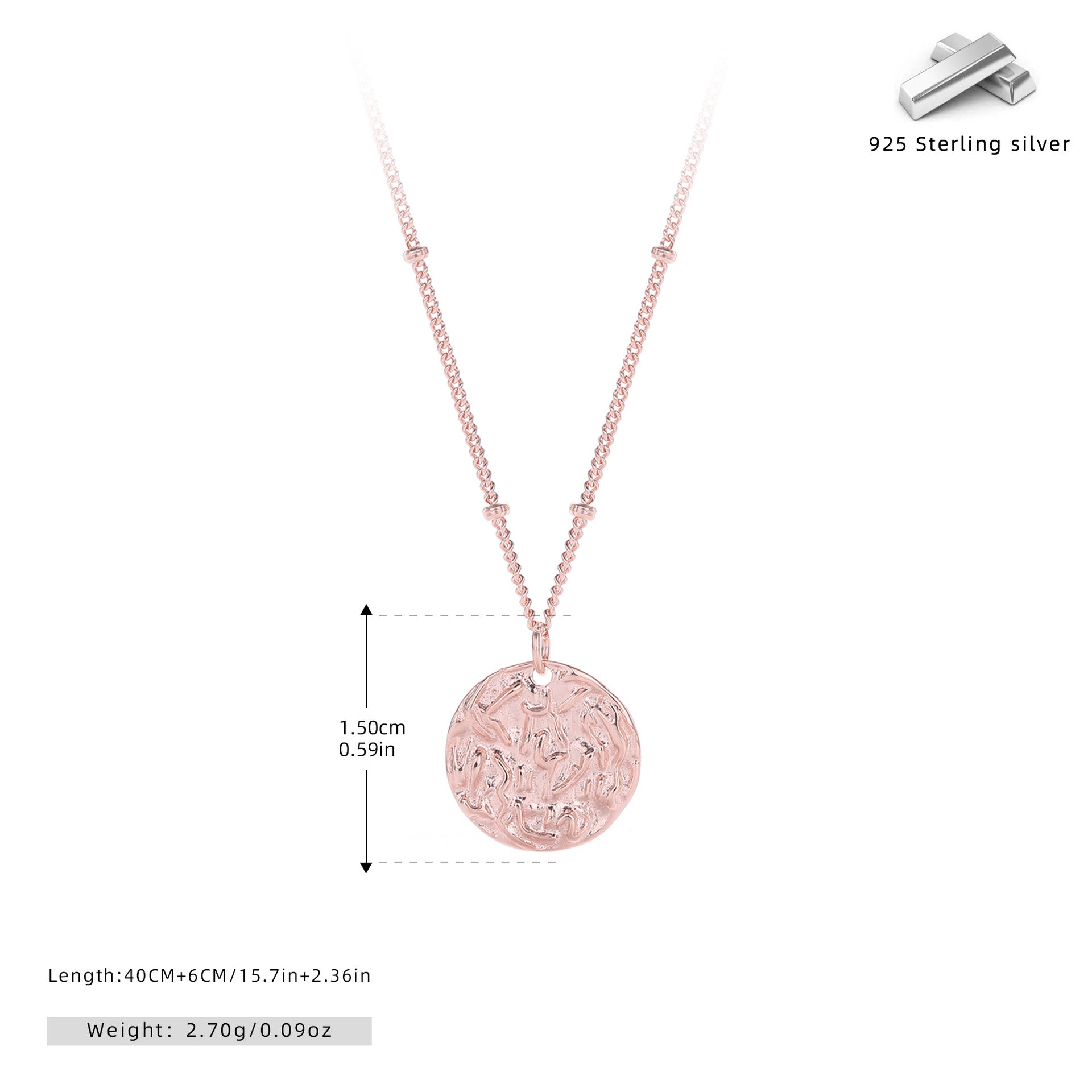 Damen Halskette mit graviertem Medaillonanhänger Shop Nory