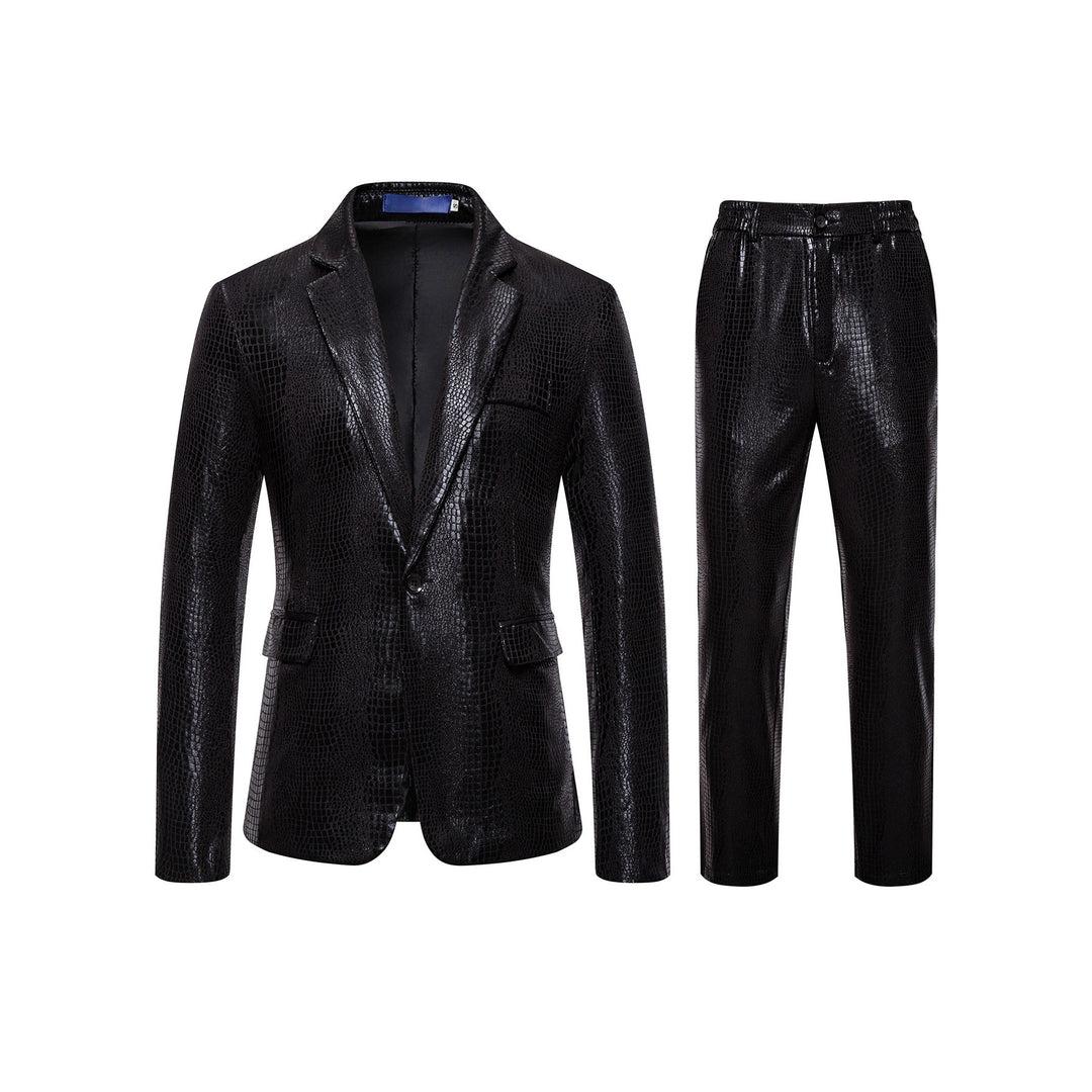 Herren Zweiteiliges Glamour-Anzugset mit metallischem Kroko-Effekt und schmaler Silhouette Shop Nory
