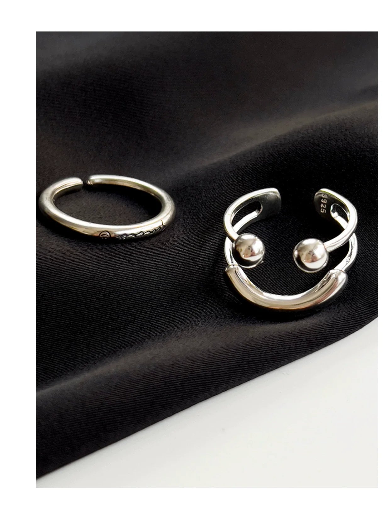 925 Sterling Silber Smile Face Offene Ringe 925 Sterling Silber Ringe | Shop Nory