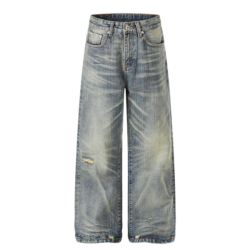 Damen Hochtaillierte Wide‑Leg Destroy‑Jeans mit Used‑Effekt und Culotte‑Silhouette Shop Nory
