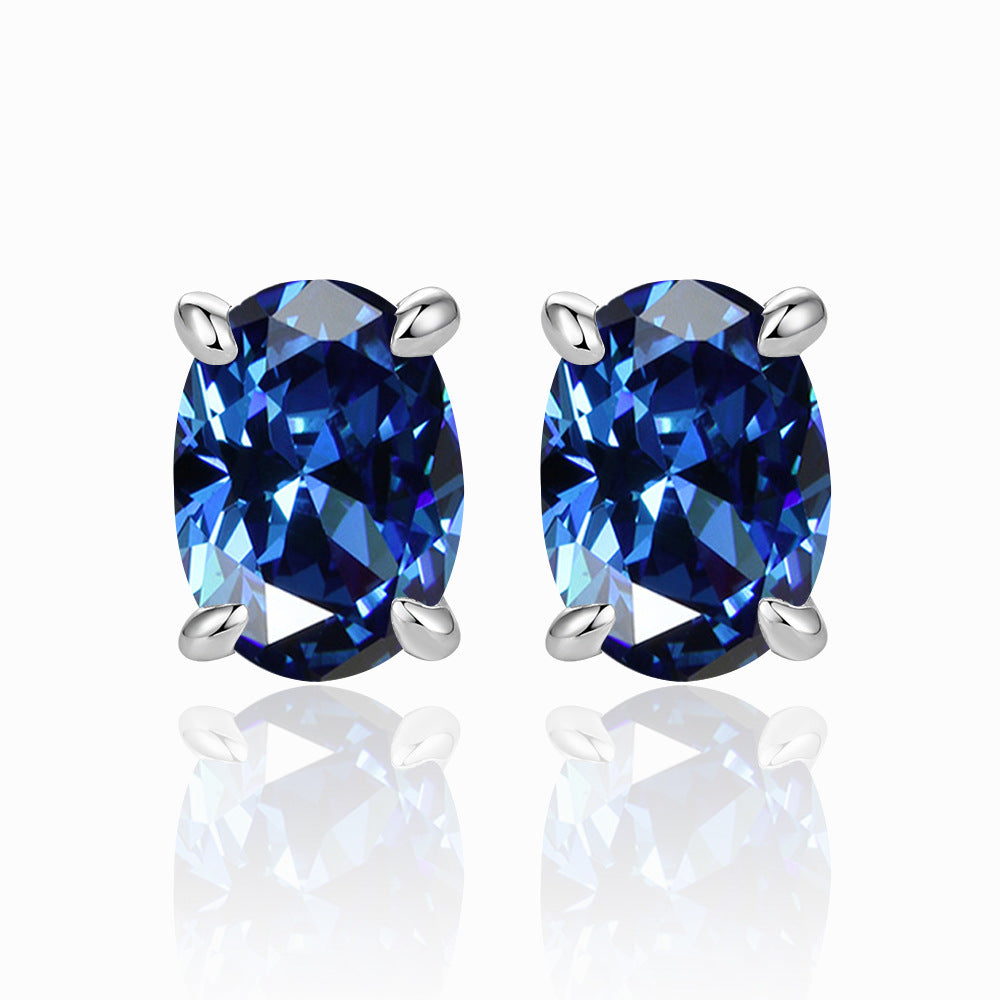 Damen Ohrstecker mit ovalem Zirkonia-Besatz und elegantem Edelstahlrahmen Shop Nory