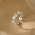 Damen Offener Ring mit filigranem Blumendesign Shop Nory