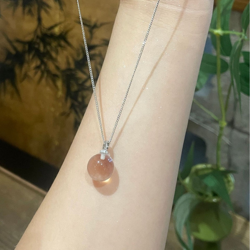 Damen Halskette mit elegantem, runden Anhänger aus hochwertigem Halbedelstein Shop Nory