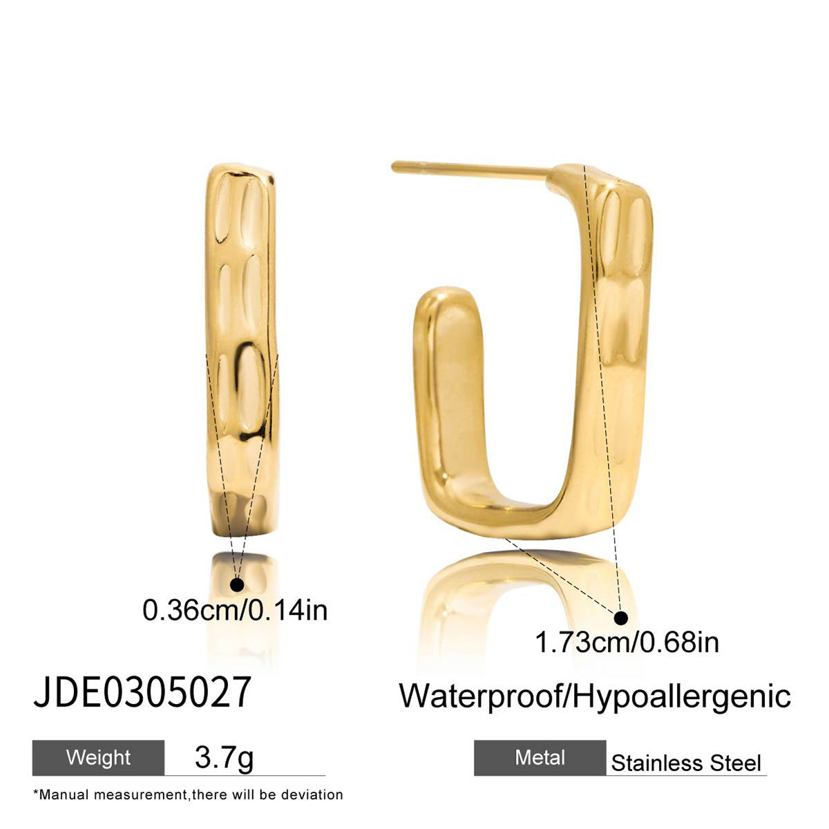 Damen Creolen mit modernem, gewelltem Design aus hypoallergenem Edelstahl Shop Nory