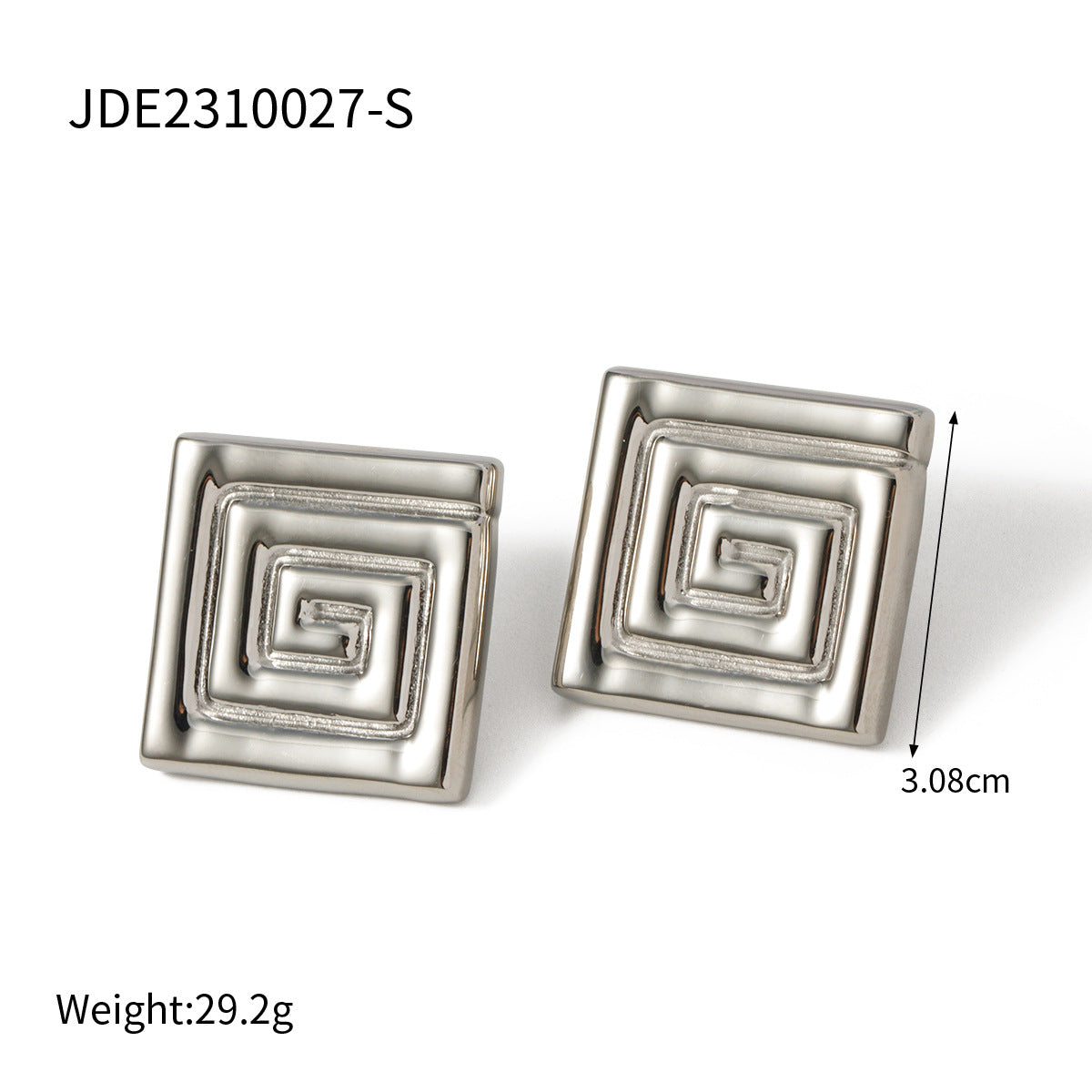 Damen Ohrhänger mit spiralisiertem Muster aus hypoallergenem Edelstahl Shop Nory