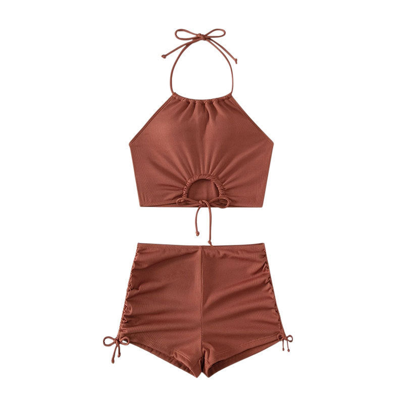 Damen Sportliches Bikini-Set mit modischer Raffung Shopnory