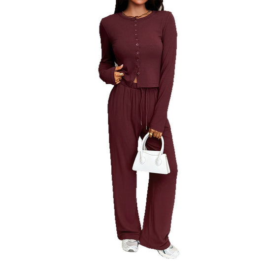 Damen nan cropped Kapuzen-Sweatjacke mit Tunnelzug und hochgeschnittener Palazzo-Hose Shop Nory