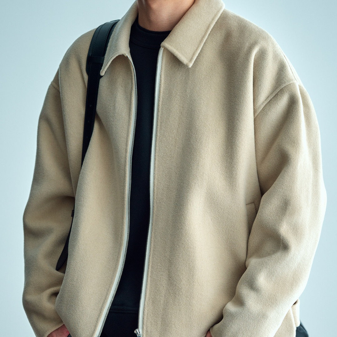 Herren Wolljacke mit Reißverschluss und weiter Passform Shop Nory