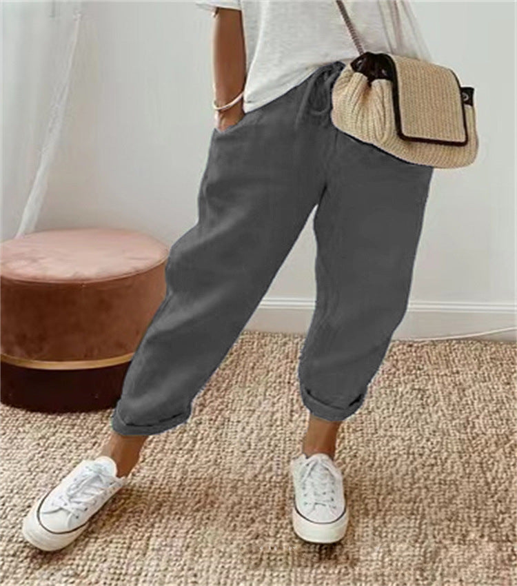 Damenschalotte-Haremshosen mit floralem Stickmuster Shop Nory