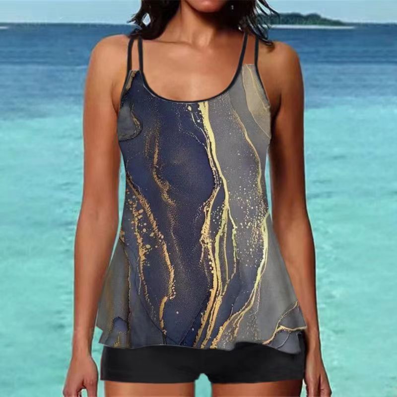 Damen Tankini-Oberteil mit floralem Design und Rückenriegel