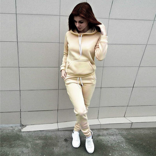 Damen Hausanzug-Set aus weichem Fleece mit Kapuzenpullover und Jogginghose Shop Nory