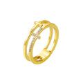 Damen Ring mit modernem Kreuzdesign und Zirkonia-Besatz Shop Nory